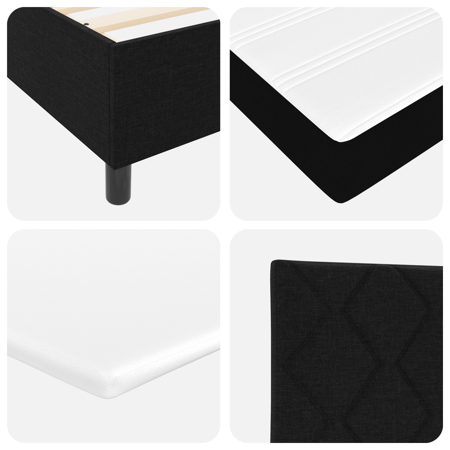 Boxspringbed met matras stof zwart 160x200 cm