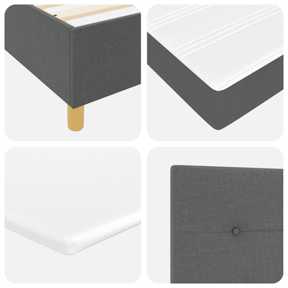 Boxspringbed met matras stof donkergrijs 90x190 cm