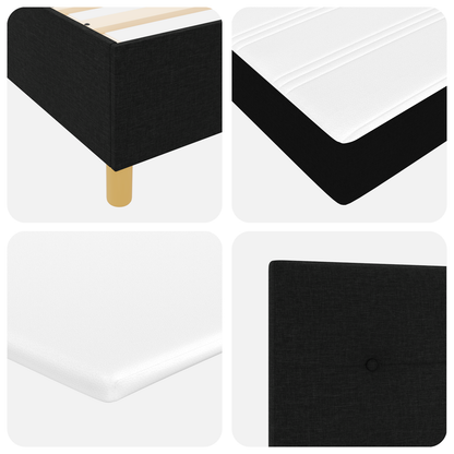 Boxspringbed met matras stof zwart 140x200 cm