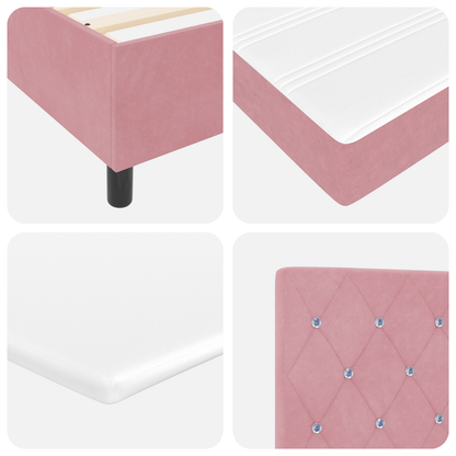 Boxspringbed met matras fluweel roze 90x200 cm