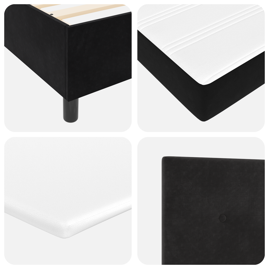 Boxspringbed met matras fluweel zwart 160x200 cm