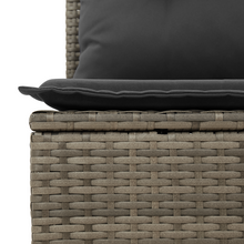 4-delige Tuinbankenset met kussens poly rattan grijs