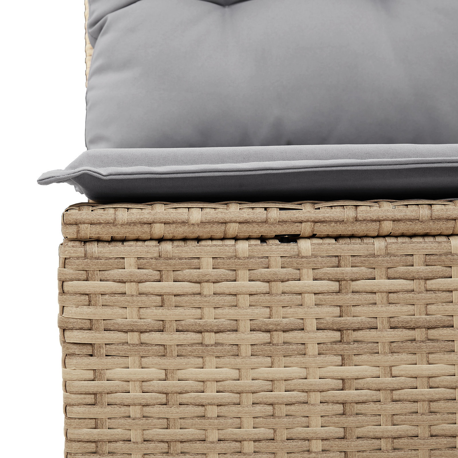4-delige Tuinbankenset met kussens poly rattan beige