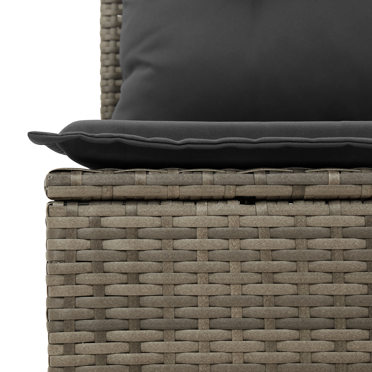 6-delige Tuinbankenset met kussens poly rattan grijs