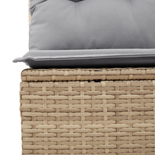 9-delige Tuinbankenset met kussens poly rattan acacia beige
