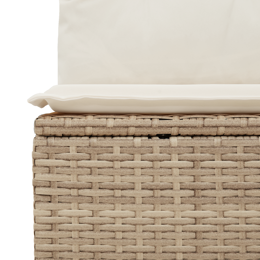 12-delige tuinset met kussens in beige van poly rattan en acacia