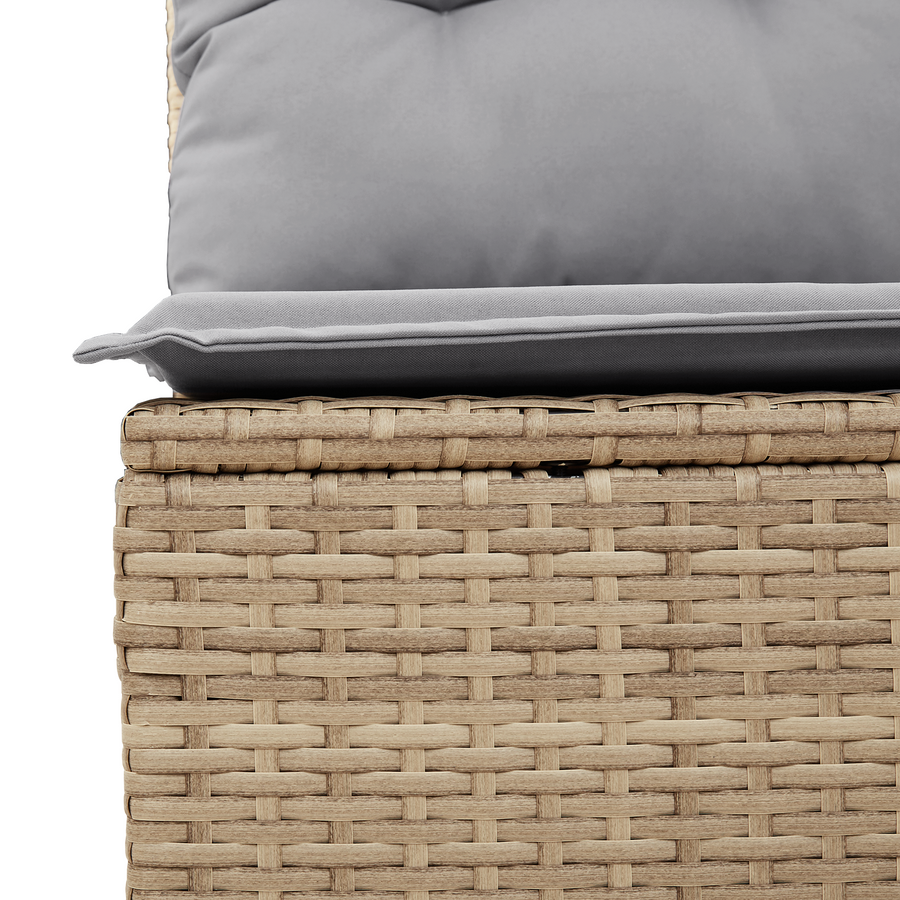 14-delige Tuinbankenset met kussens poly rattan acacia beige