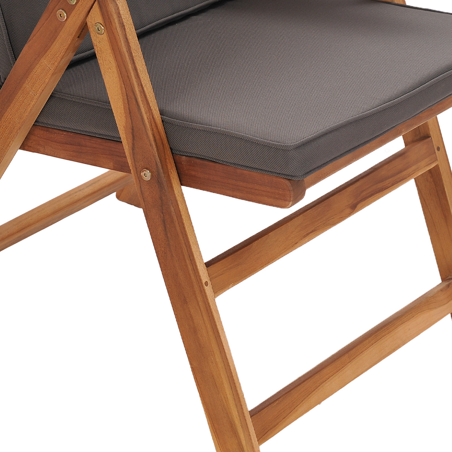 Tuinstoelen 4 st verstelbaar met kussens massief teakhout