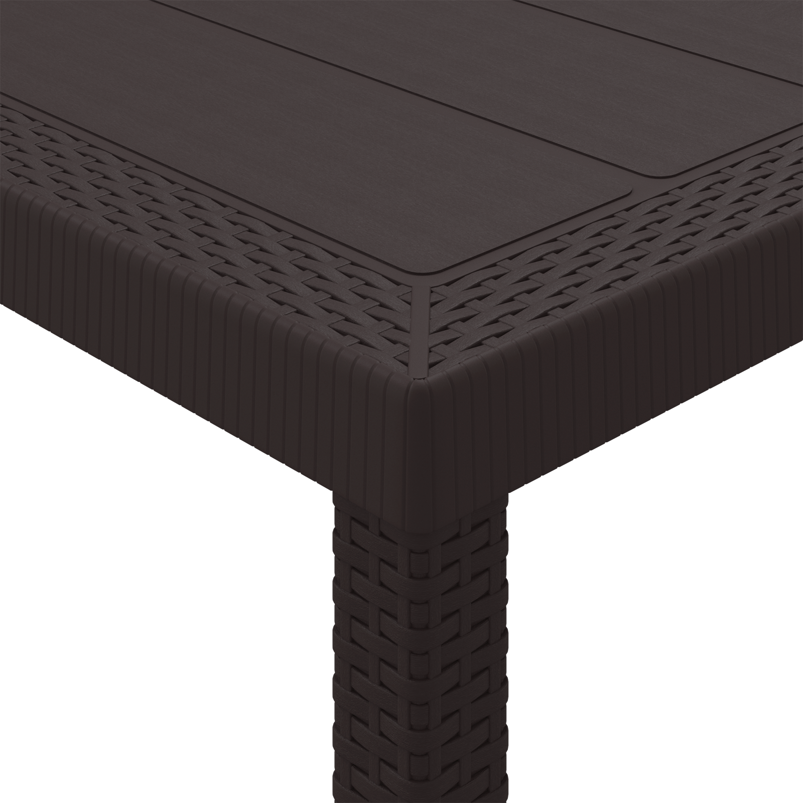 Tuintafel 350x100x73 cm poly rattan bruin