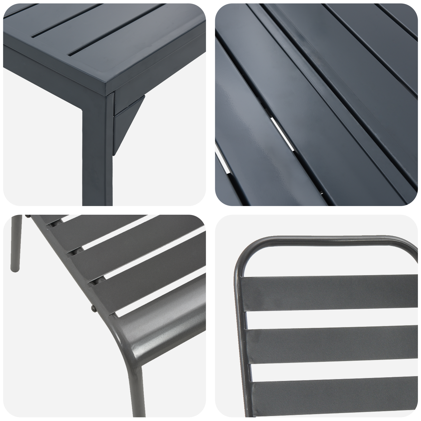 9-delige Tuinset Antraciet Staal