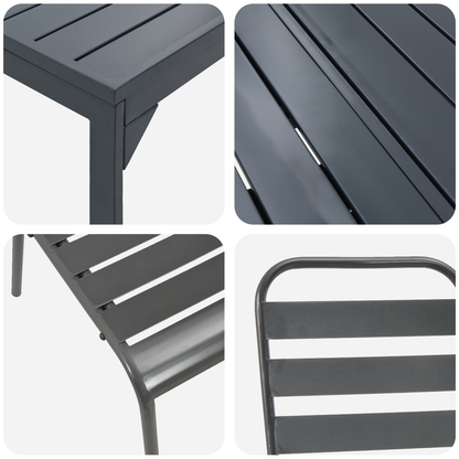 9-delige Tuinset Antraciet Staal