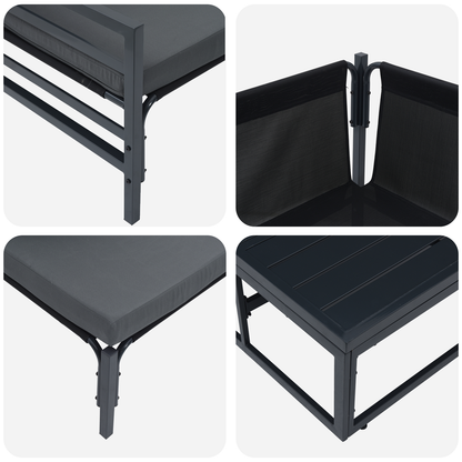 Tuin Sofa Set 9 pcs Antraciet Staal