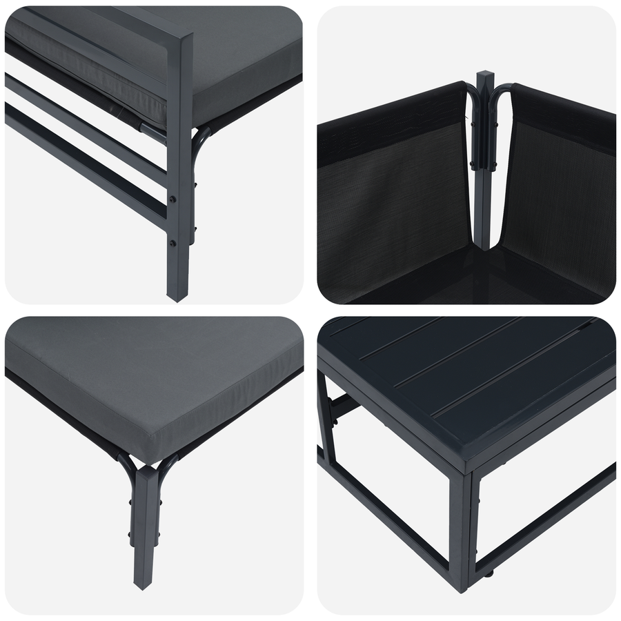 Tuin Sofa Set 14 pcs Antraciet Staal