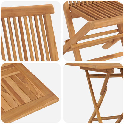 3-delige vouwbare tuin bistro set van massief acaciahout