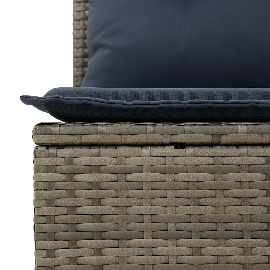 | Tuin Sofa | met kussen Grijs 124 x 62 x 69cm poly rattan