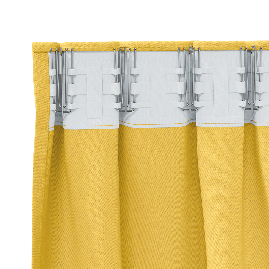 Gordijnen 2 pcs Mosterdgeel 260 x 140 cm Polyester