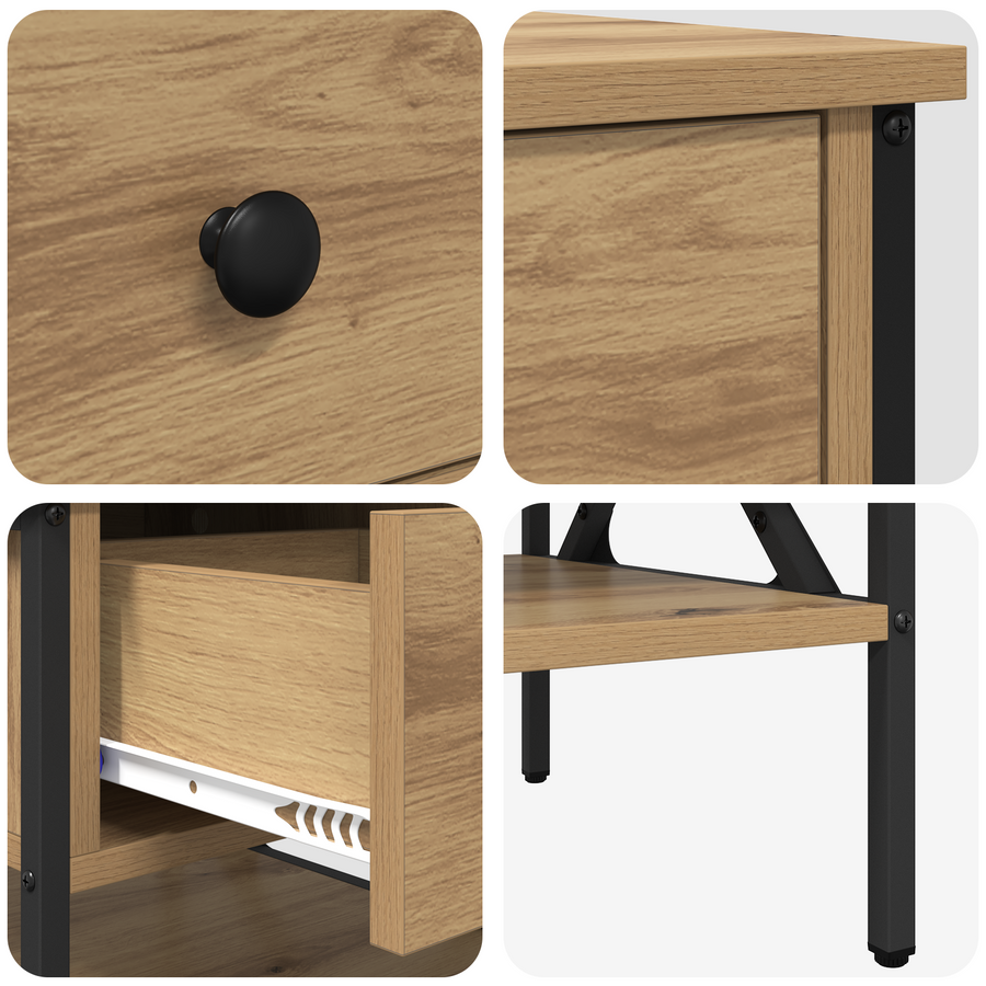 Nachtkastjes 2 stuks Artisan Eiken 40x42x45 cm Geengineerd Hout