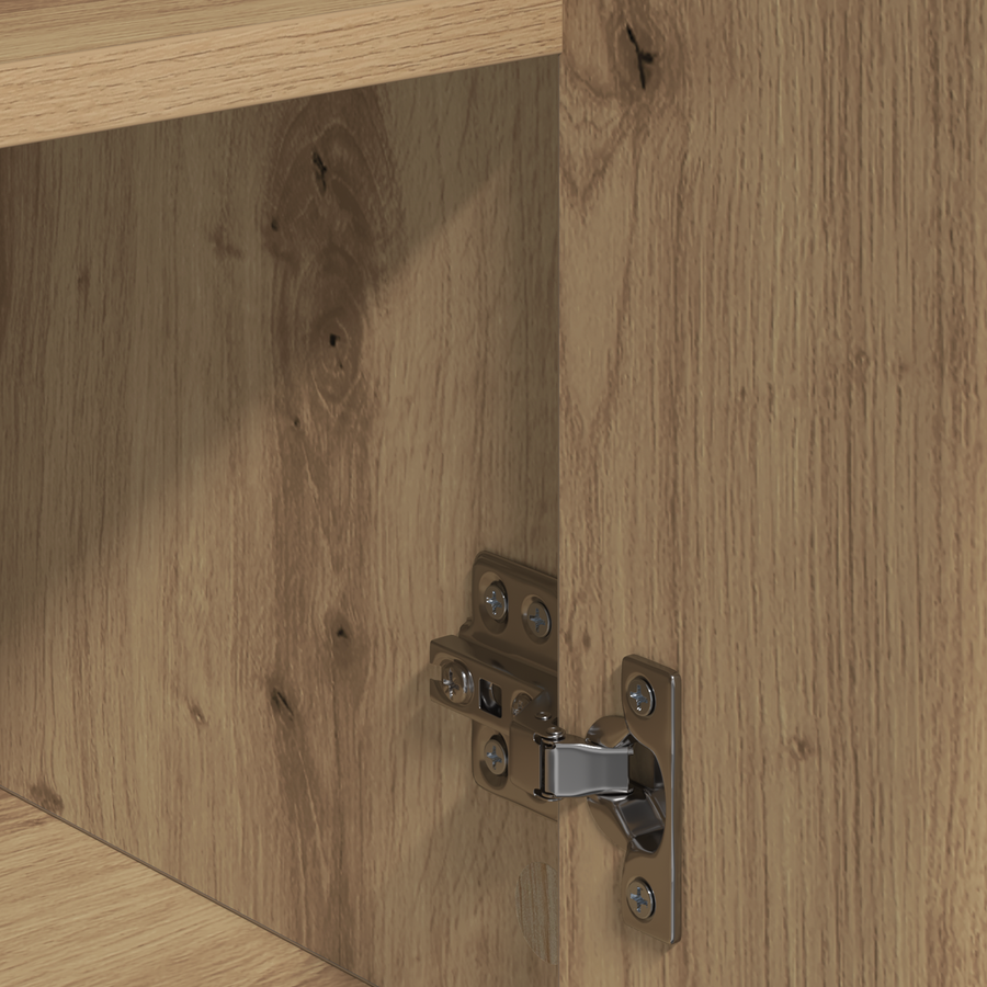 Dressoir artisanaal eikenkleurig 60 x 31 x 70 cm Bewerkt hout