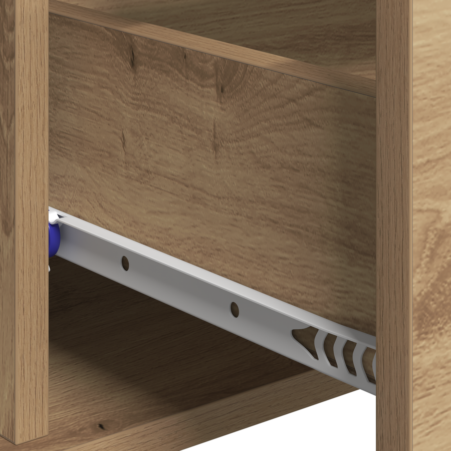 Dressoir artisanaal eikenkleurig 60 x 31 x 70 cm Bewerkt hout