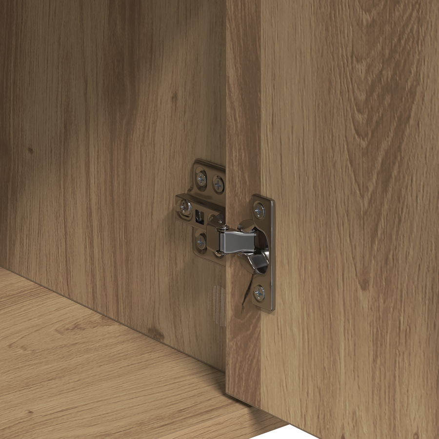 Dressoir artisanaal eikenkleurig 60 x 31 x 70 cm Bewerkt hout