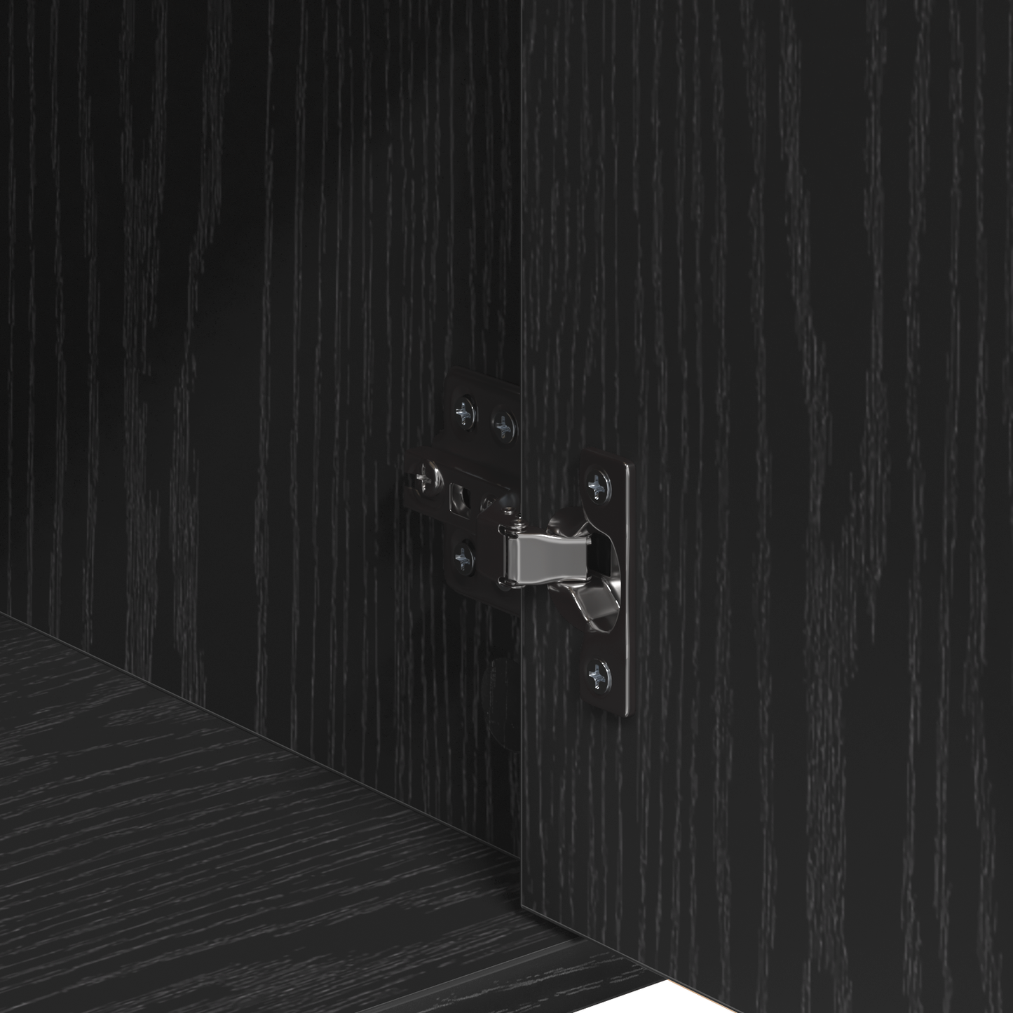 Dressoir met lade met plank met opslag met de deur Zwart eiken 60 x 31 x 70 cm Bewerkt hout