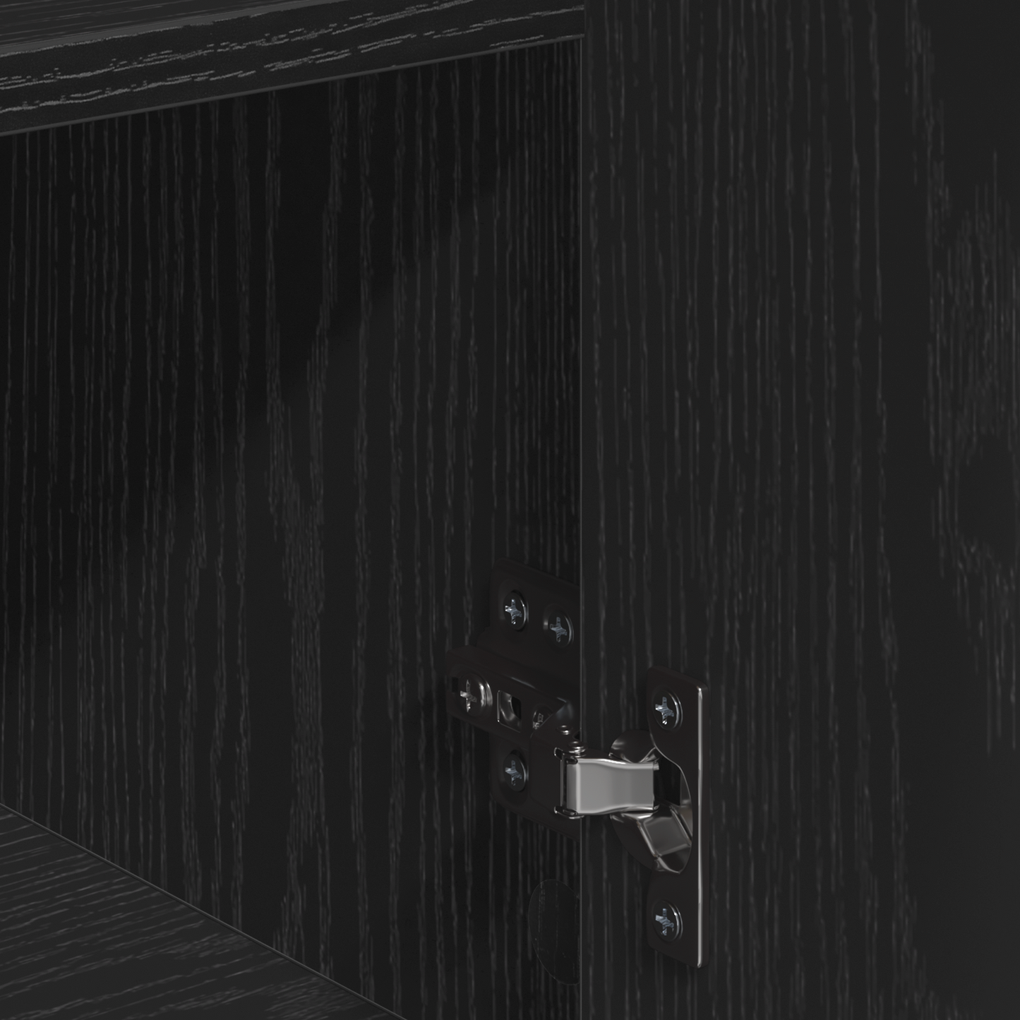 Dressoir met lade met plank met opslag met de deur Zwart eiken 79 x 38 x 80 cm Bewerkt hout
