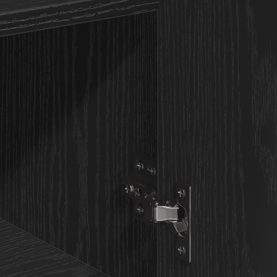 Dressoir met lade met plank met opslag met de deur Zwart eiken 79 x 38 x 80 cm Bewerkt hout