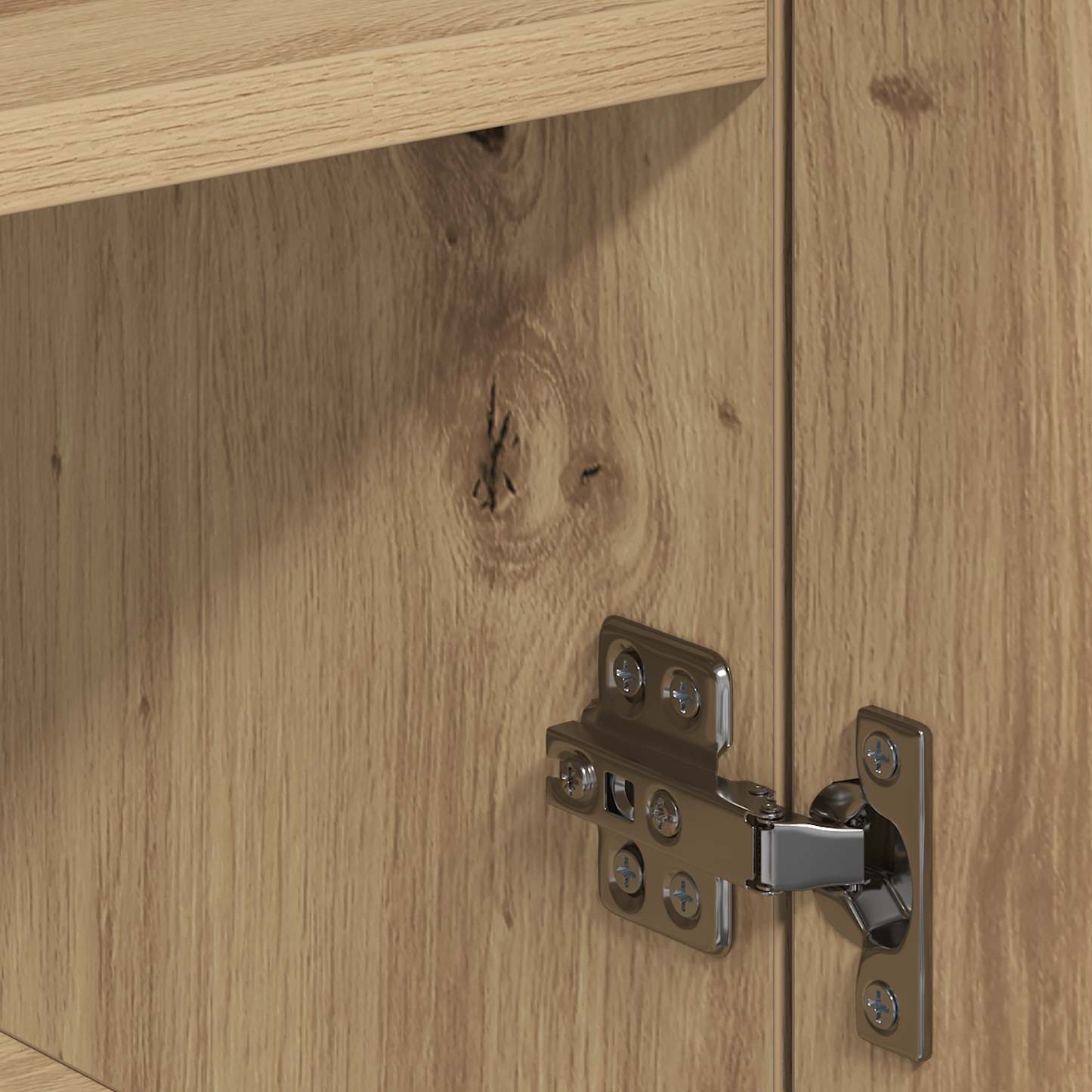 Dressoir artisanaal eikenkleurig 79 x 38 x 80 cm Bewerkt hout