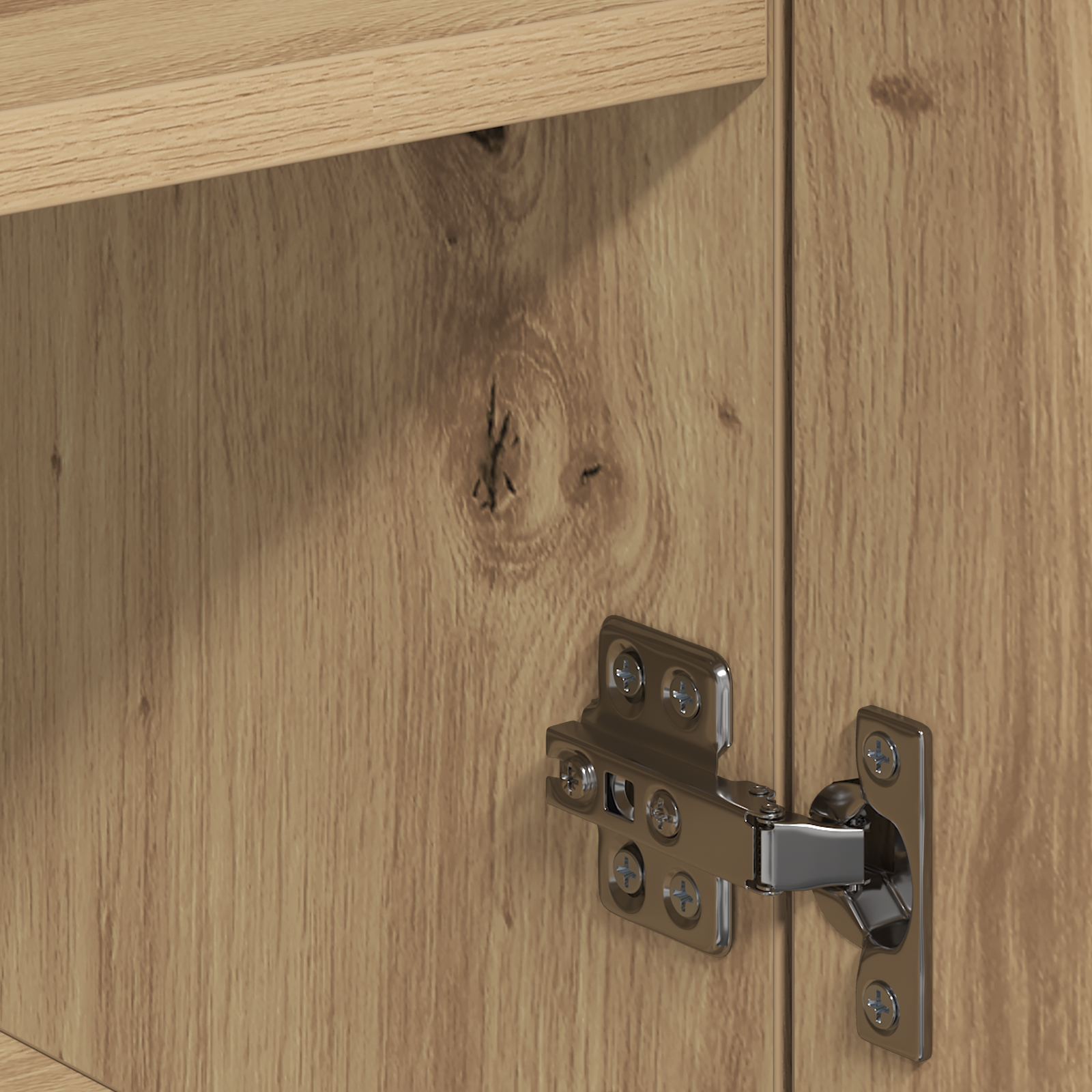 Dressoir artisanaal eikenkleurig 79 x 38 x 80 cm Bewerkt hout