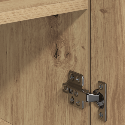 Dressoir artisanaal eikenkleurig 79 x 38 x 80 cm Bewerkt hout
