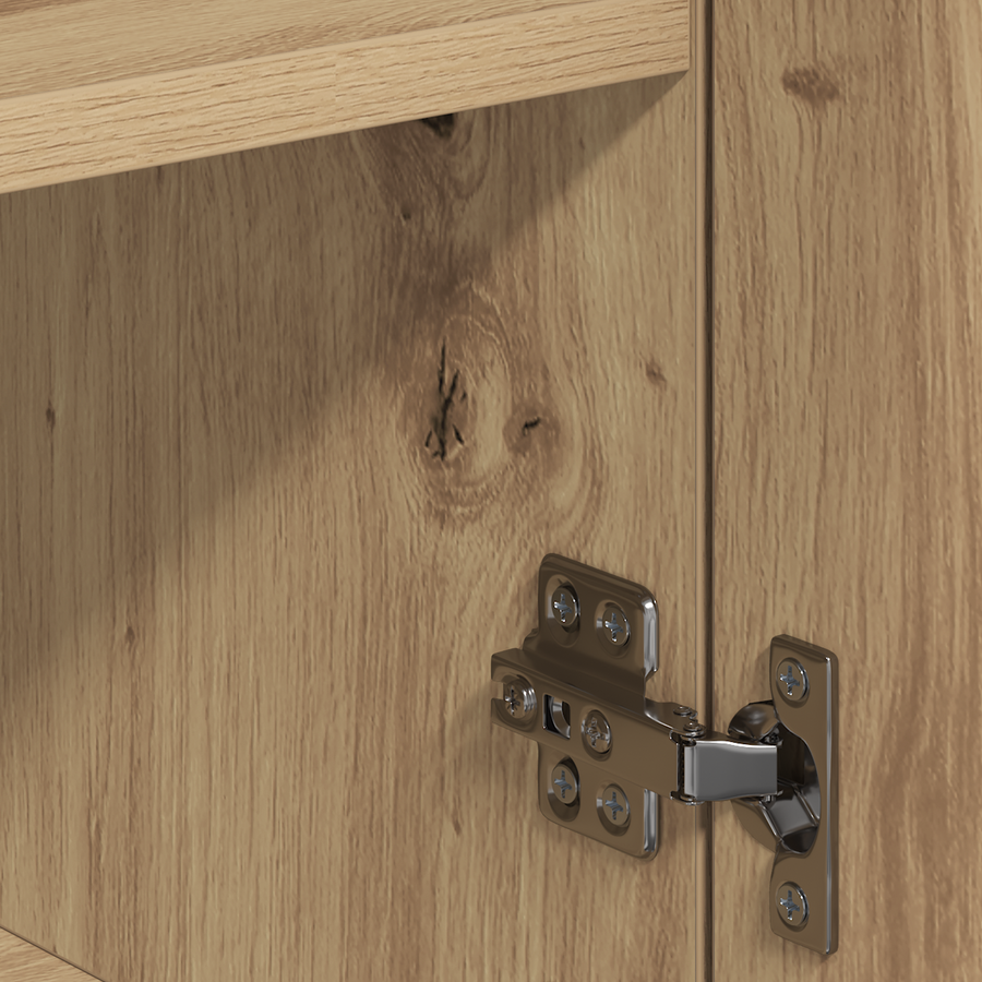 Dressoir artisanaal eikenkleurig 79 x 38 x 80 cm Bewerkt hout