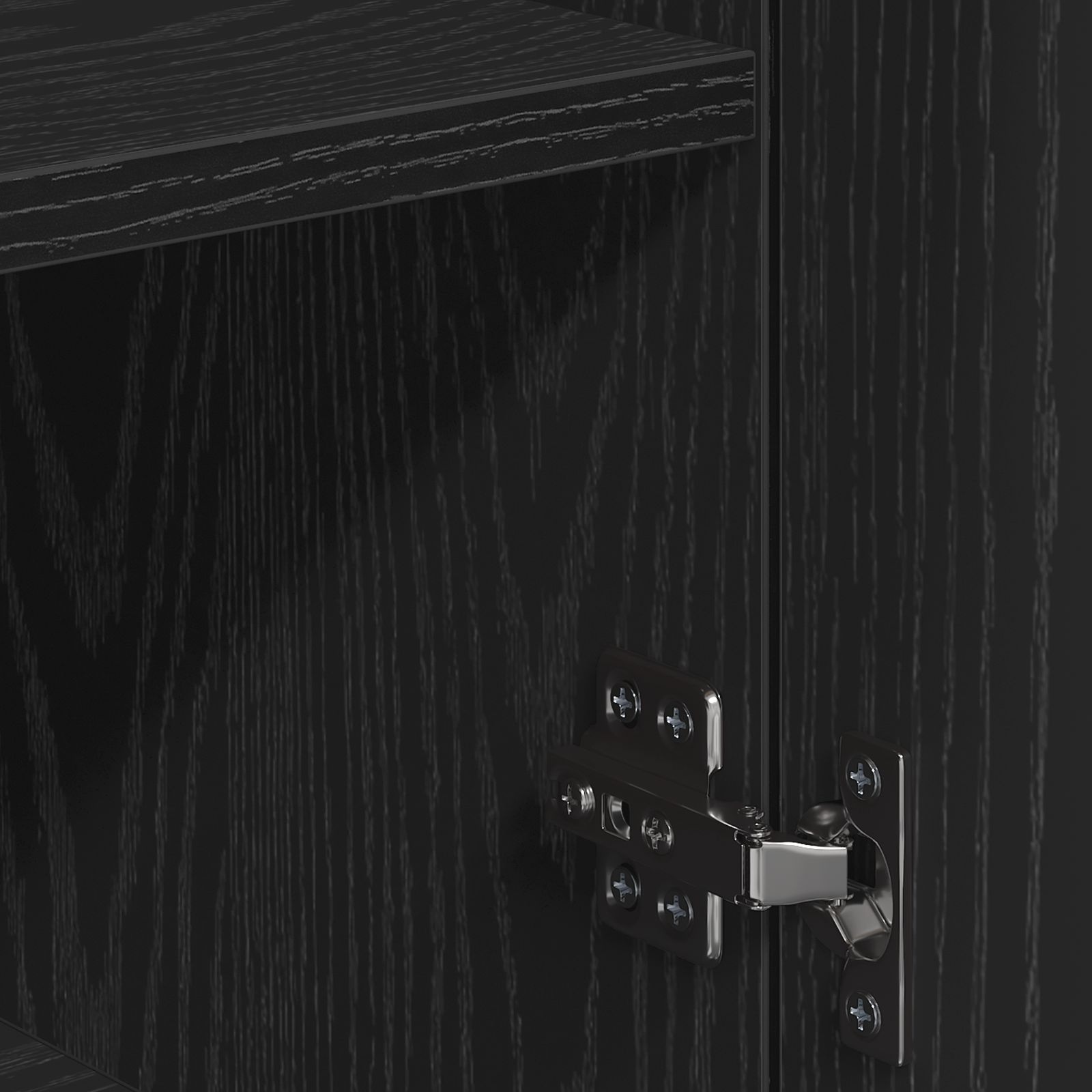 Dressoir met lade met plank met opslag met de deur Zwart eiken 79 x 38 x 80 cm Bewerkt hout