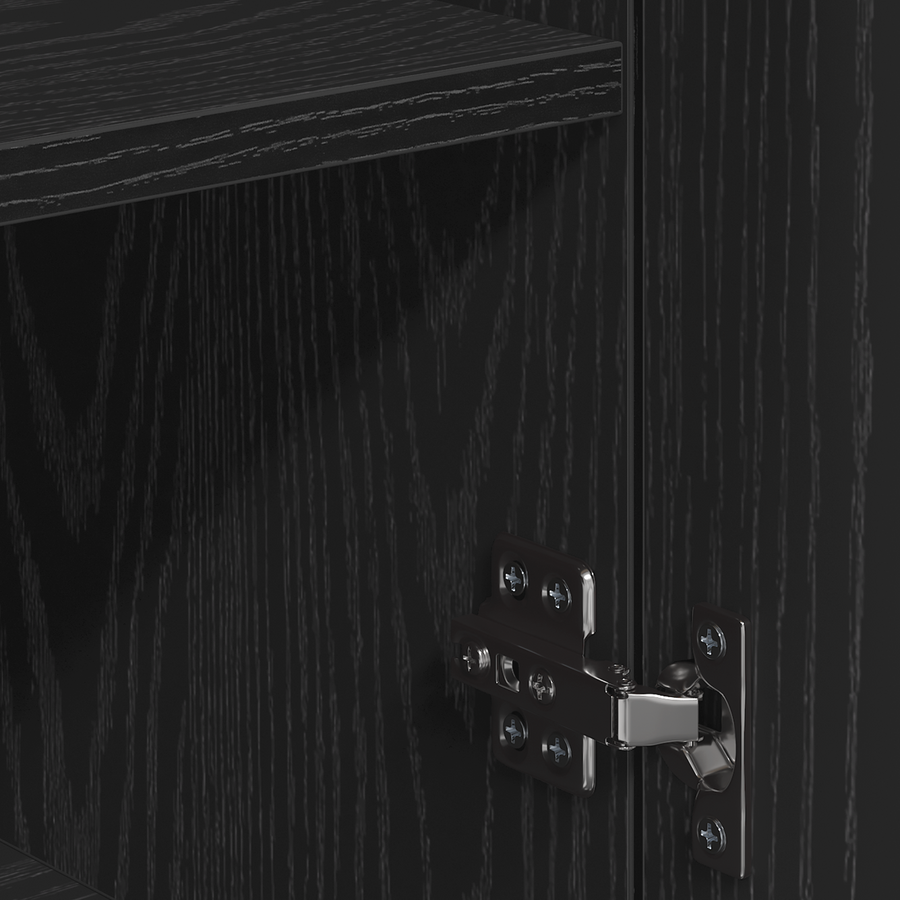 Dressoir met lade met plank met opslag met de deur Zwart eiken 79 x 38 x 80 cm Bewerkt hout
