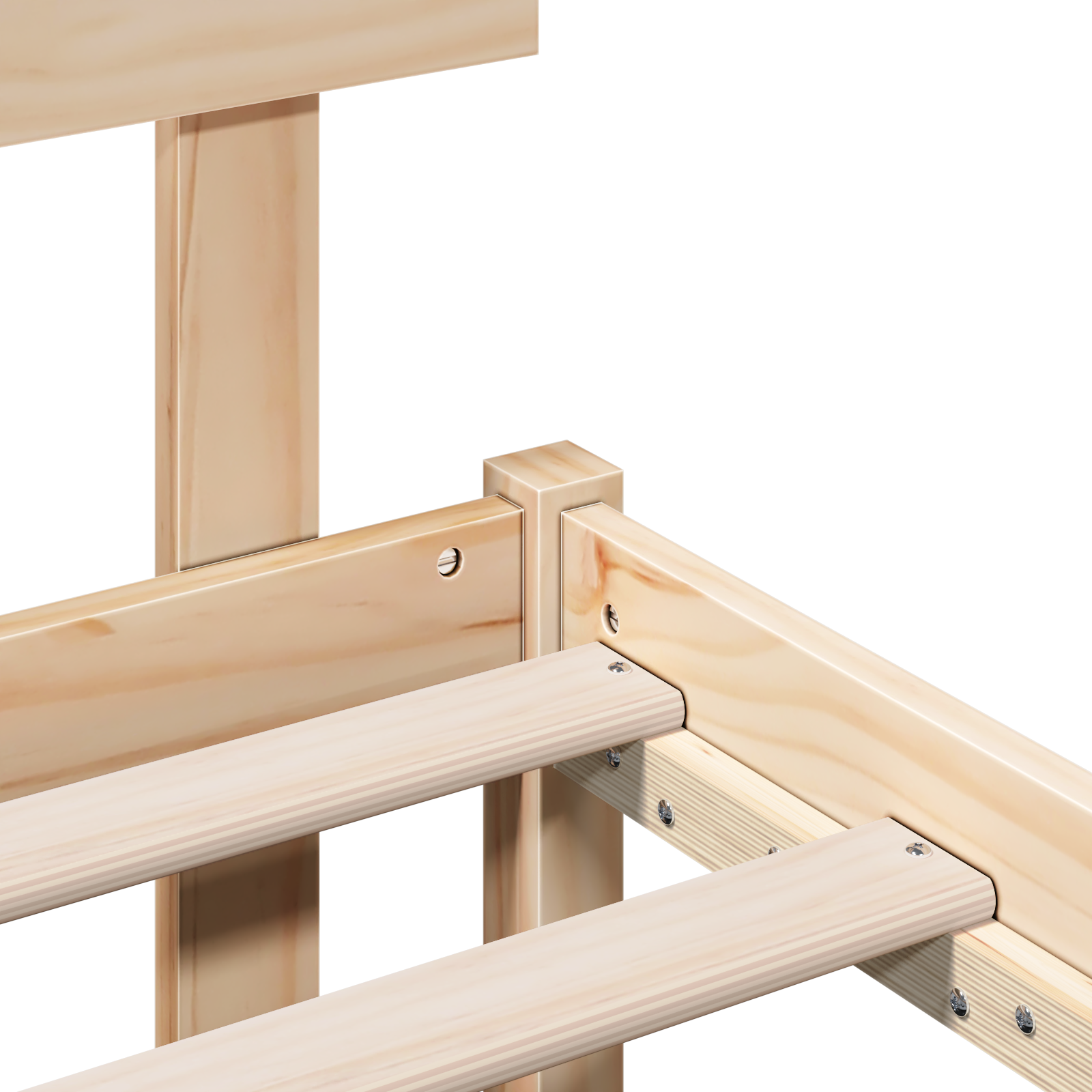 Bedframe met hoofdbord 80x200 cm van massief grenenhout