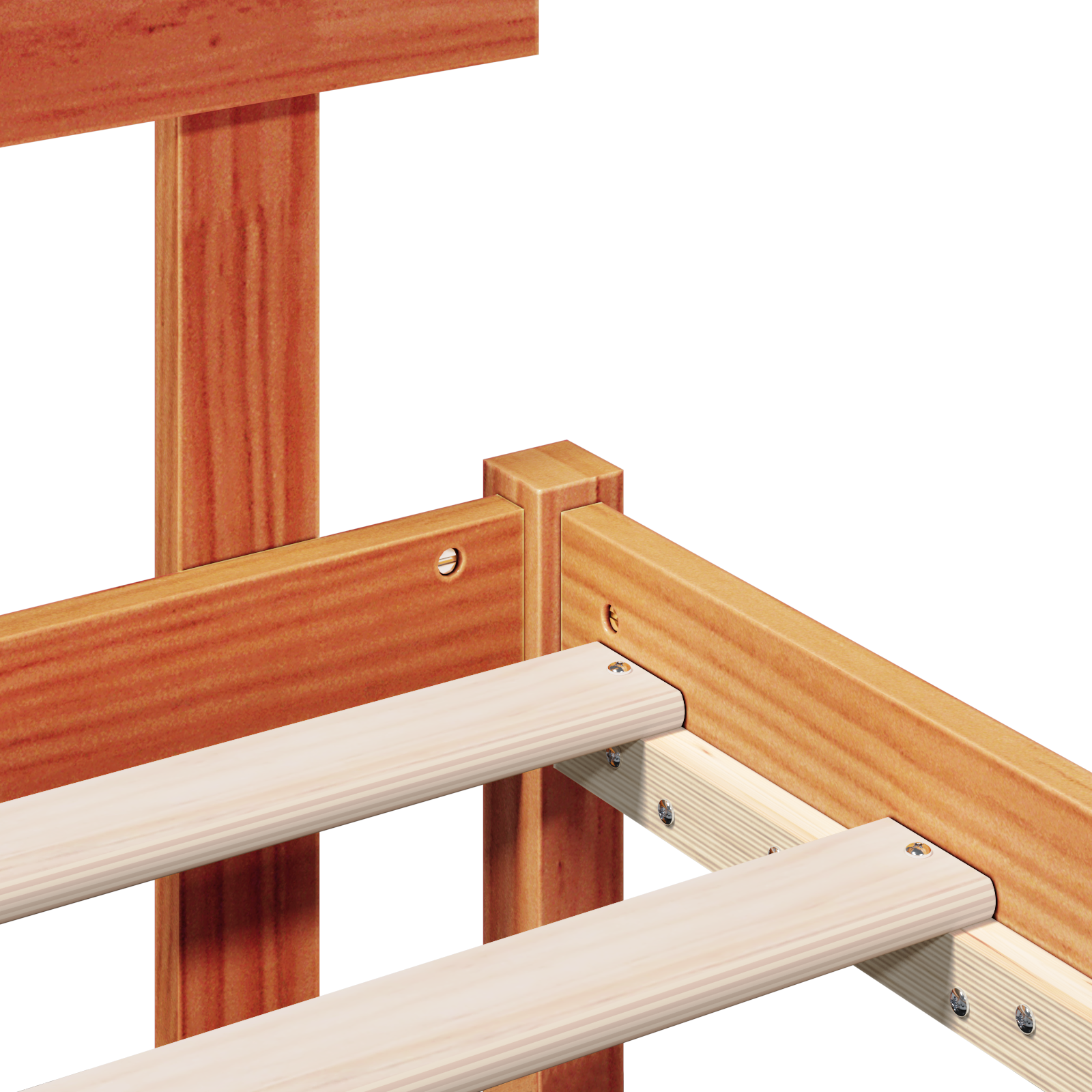 Bedframe met hoofdbord, wax bruin, 80x200 cm, massief grenenhout