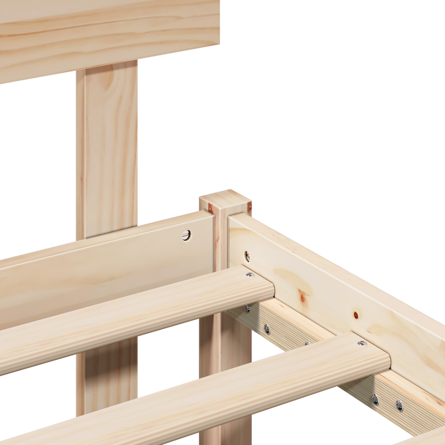 Bedframe met Hoofdbord 135x190 cm van Massief Grenenhout