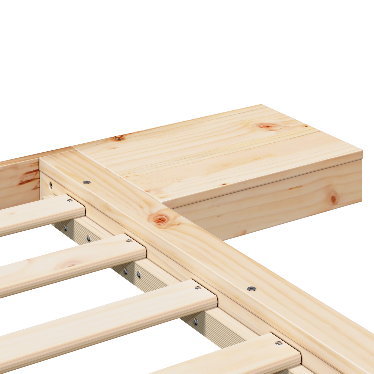 Vloerbed met Nachtkastjes 140x200cm Massief Hout