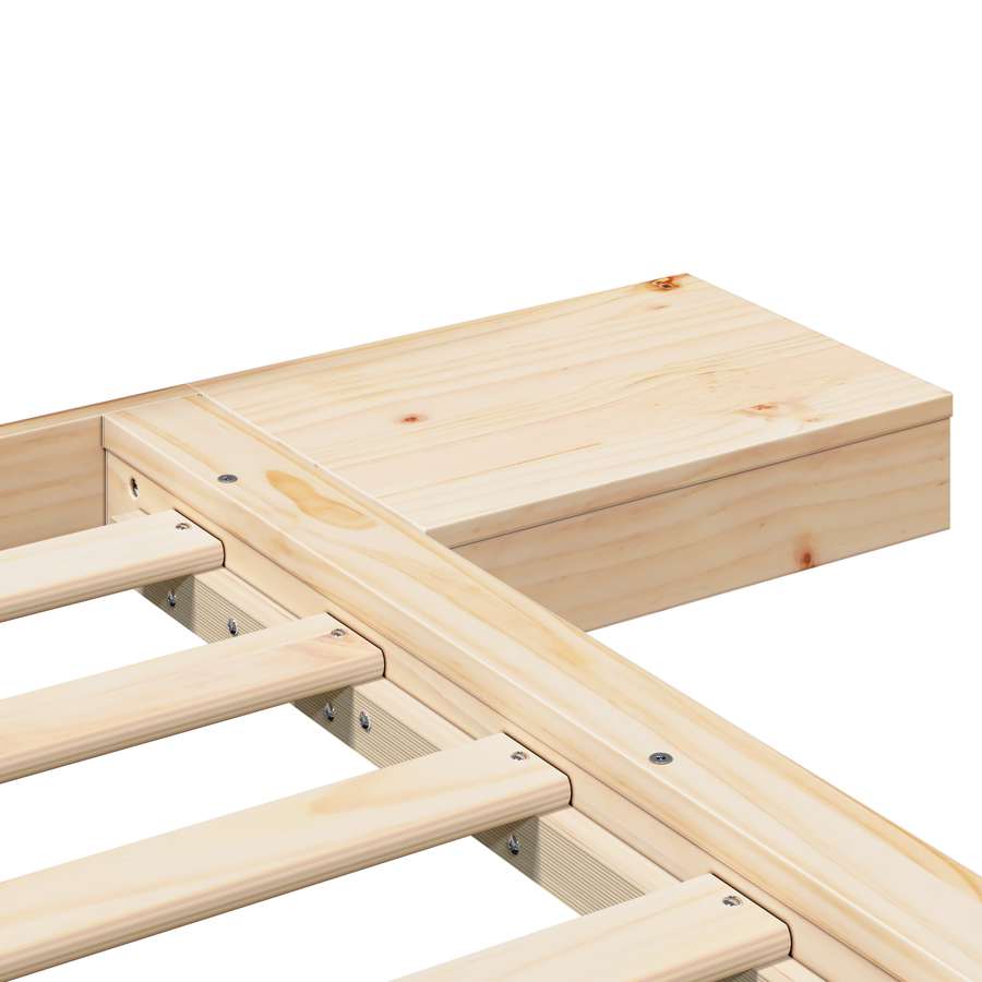 Bedframe met nachtkastjes 75x190cm van Massief Hout