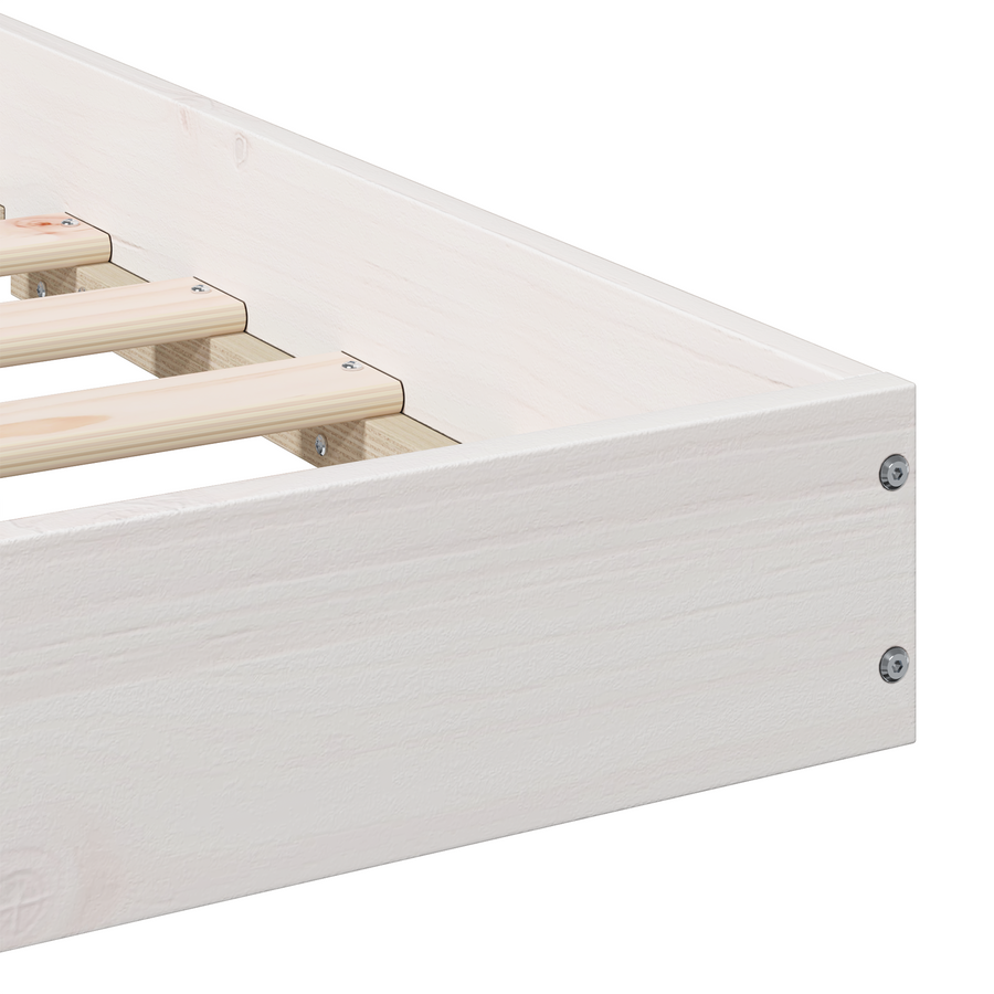 Bedframe Wit 80 x 220 cm Massief grenenhout