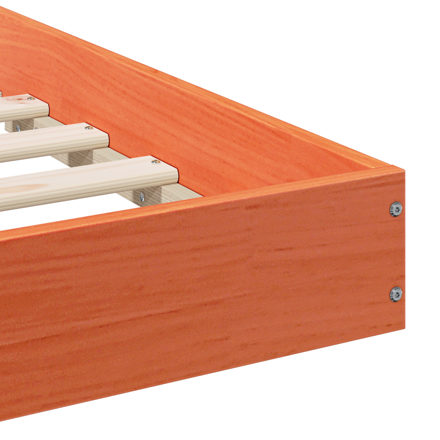 Bedframe Wasbruin 80 x 220 cm Massief grenenhout