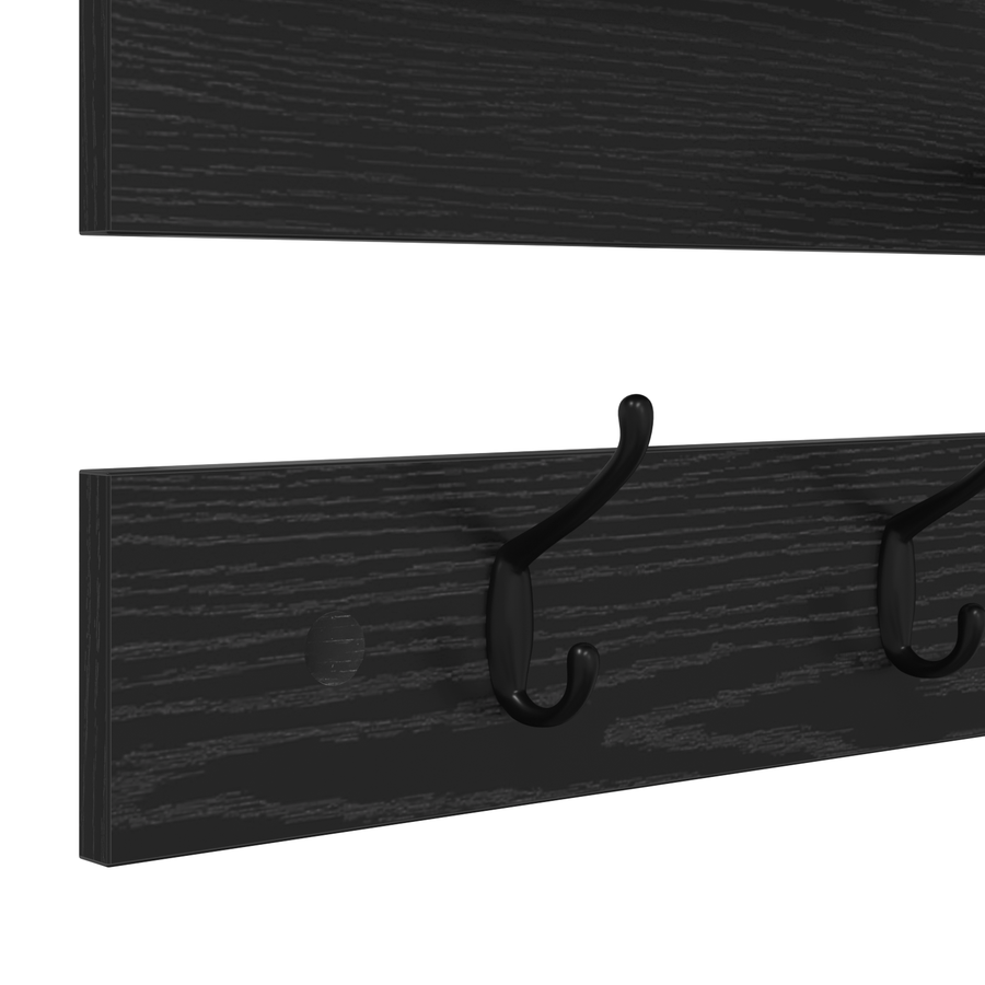 Wandgemonteerde kapstok met plank met opslag Zwart eiken 90 x 15 x 36 cm