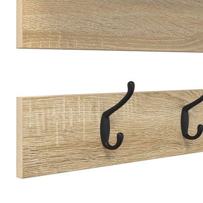 Wandgemonteerde kapstok met plank met opslag Sonoma eiken 90 x 15 x 36 cm