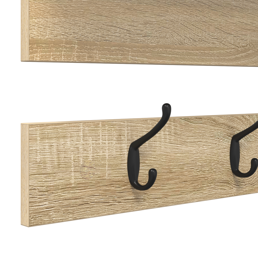 Wandgemonteerde kapstok met plank met opslag Sonoma eiken 90 x 15 x 36 cm