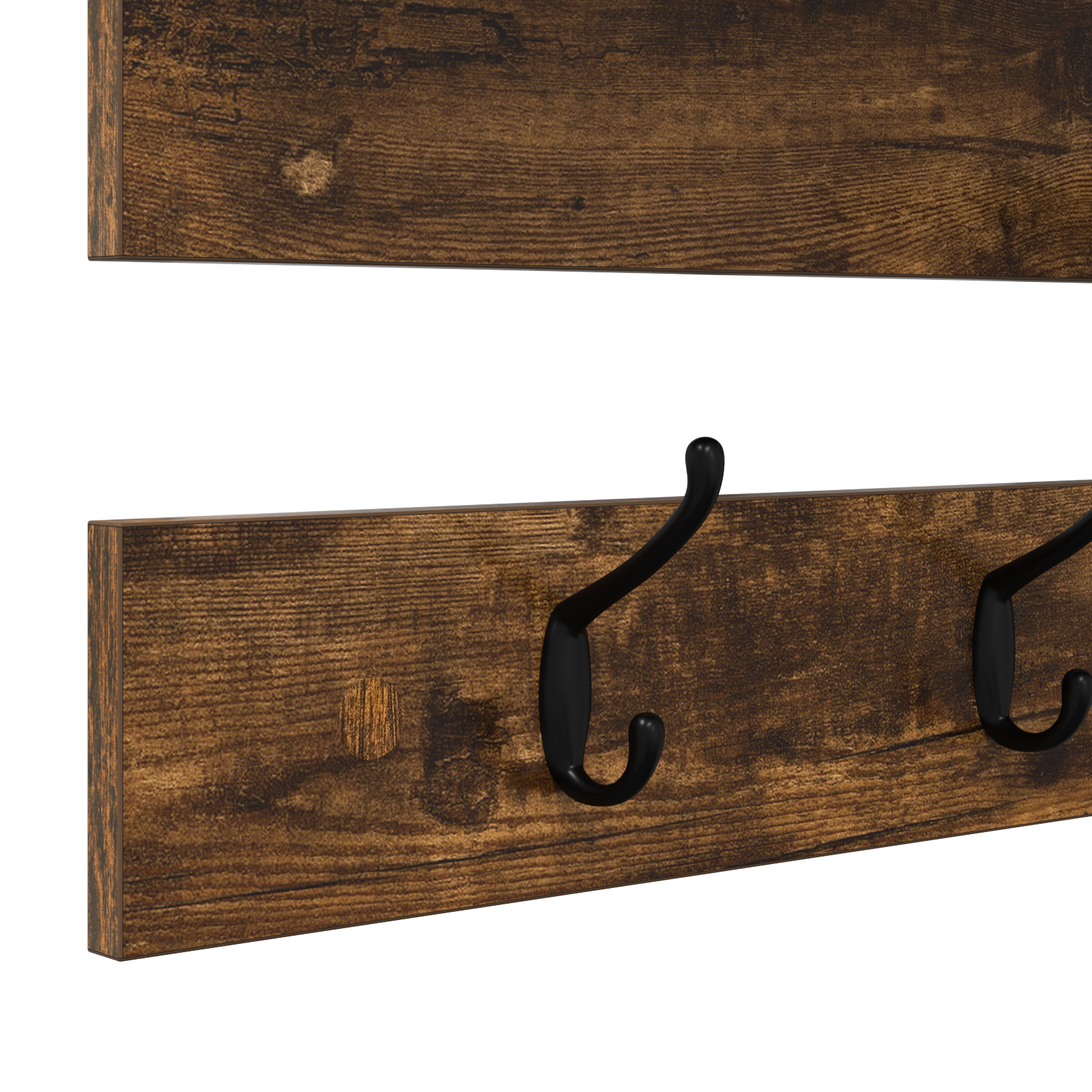Wandgemonteerde kapstok met plank Gerookt eiken 90 x 15 x 36 cm