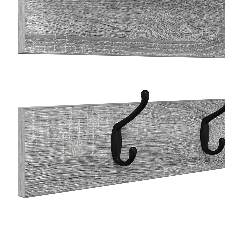 Wandgemonteerde kapstok met plank met opslag Grijs sonoma 90 x 15 x 36 cm