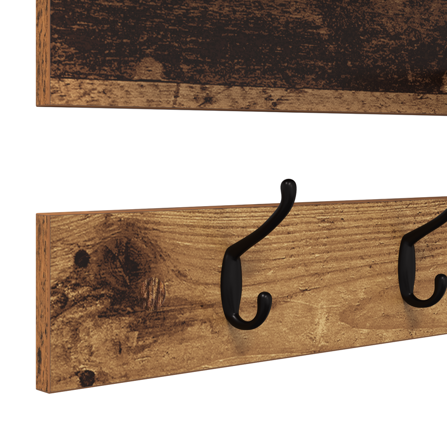 Wandgemonteerde kapstok Oud hout 90 x 15 x 36 cm Bewerkt hout
