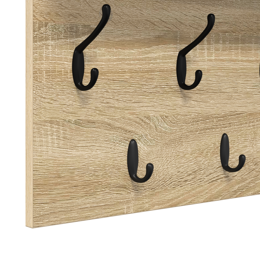 Wandgemonteerde kapstok met plank Sonoma eiken 100 x 40 x 12 cm