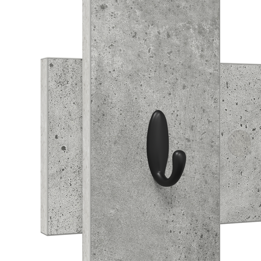 Wandgemonteerde kapstok Beton grijs 60 x 3 x 82 cm Bewerkt hout