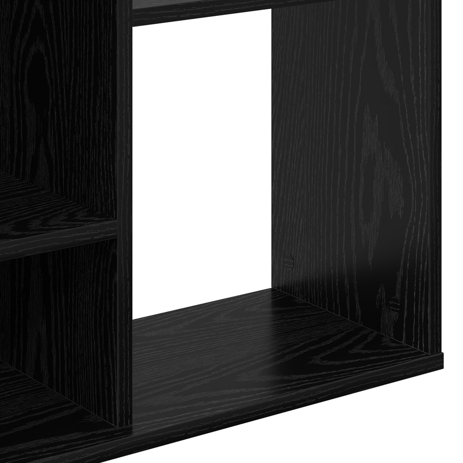 Kamerscherm Zwart eiken 100 x 24 x 140 cm Bewerkt hout