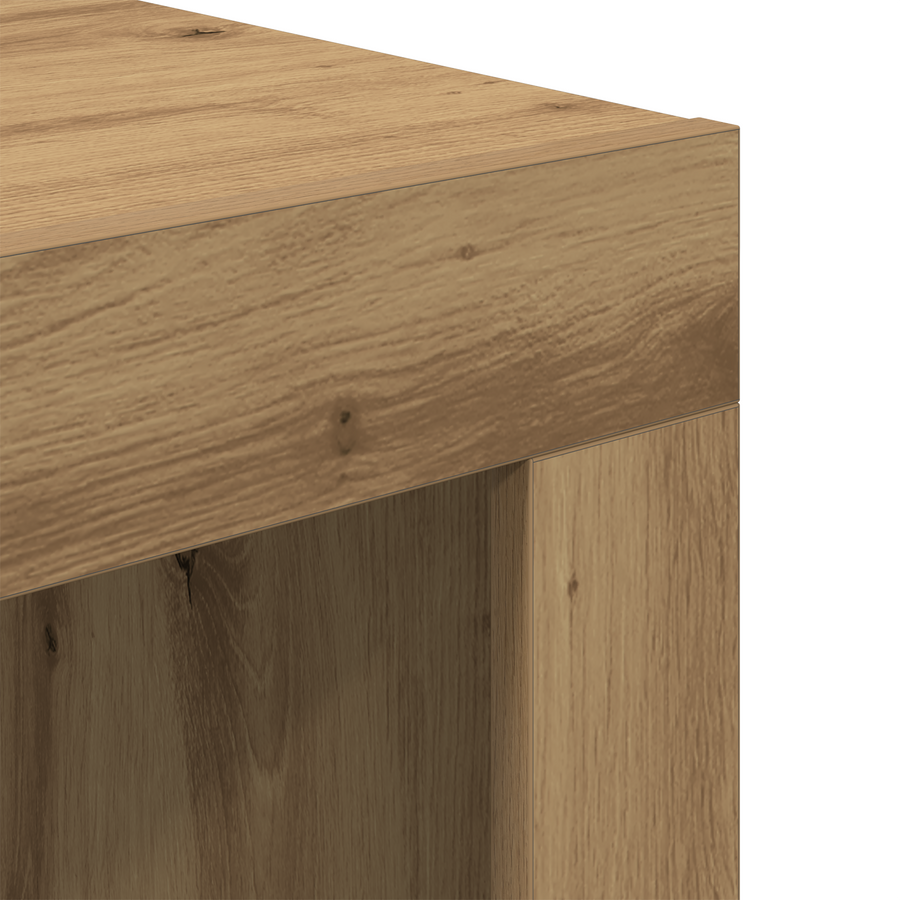 Salontafel artisanaal eikenkleurig 50 x 50 x 35 cm Bewerkt hout